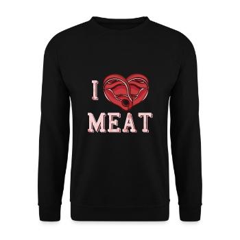 J’adore la viande - Sweat-shirt Unisexe - noir - Devant - Alina (178cm) & Michal (187cm)