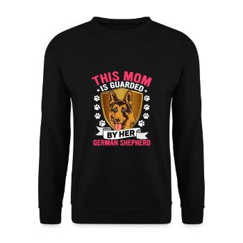 This Mom Is Guarded by Her German Shepherd Dog - Unisex Sweatshirt - black - Front - Alina (178cm) & Michal (187cm)