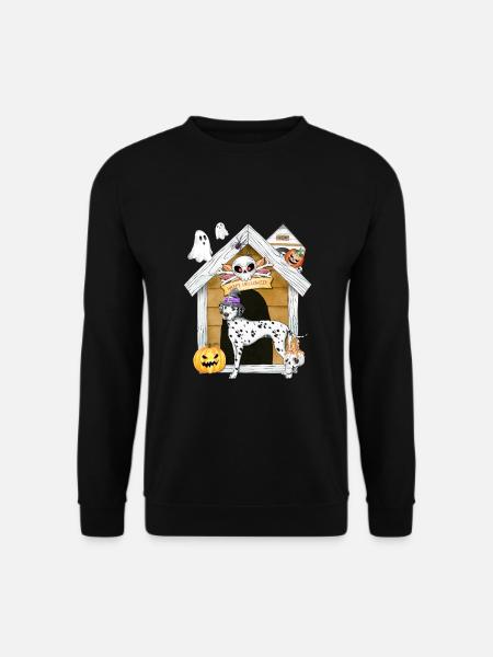Halloween Dalmatian Dog Witch - Unisex Sweatshirt - black
