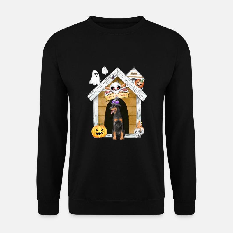 Halloween Dobermann Dog Witch - Unisex Sweatshirt - black
