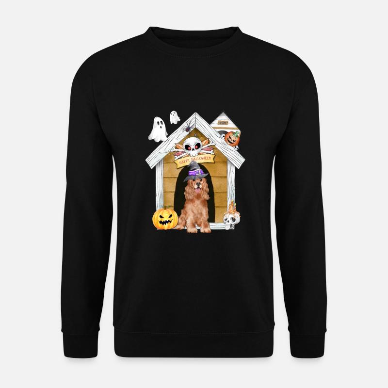 Halloween Cocker Spaniel Dog Witch - Unisex Sweatshirt - black