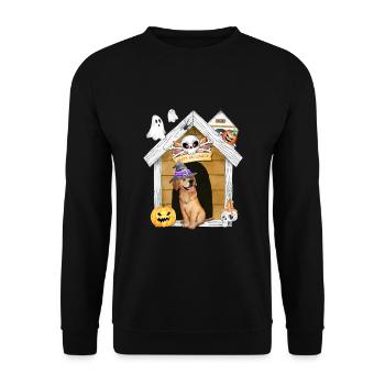 Halloween Golden Retriever Chien Sorcière - Sweat-shirt Unisexe - noir - Devant - Alina (178cm) & Michal (187cm)