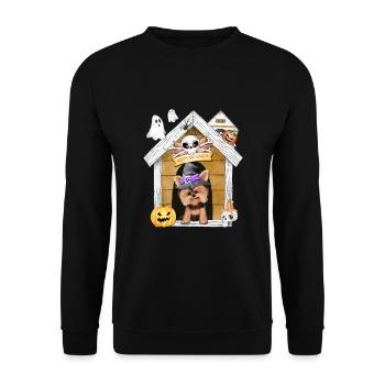 Halloween Yorkshire Terrier Chien Sorcière - Sweat-shirt Unisexe - noir - Devant - Alina (178cm) & Michal (187cm)