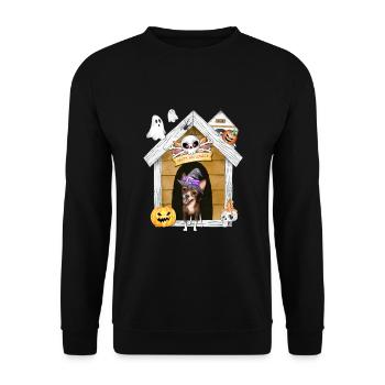 Halloween Chihuahua Chien Sorcière - Sweat-shirt Unisexe - noir - Devant - Alina (178cm) & Michal (187cm)