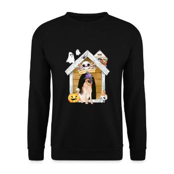 Halloween Berger Allemand Chien Sorcière - Sweat-shirt Unisexe - noir - Devant - Alina (178cm) & Michal (187cm)