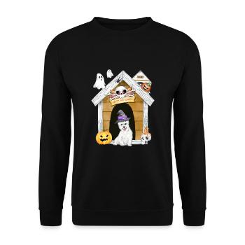 Halloween West Highland Terrier Chien Sorcière - Sweat-shirt Unisexe - noir - Devant - Alina (178cm) & Michal (187cm)