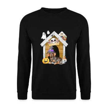 Halloween Teckel Chien Sorcière - Sweat-shirt Unisexe - noir - Devant - Alina (178cm) & Michal (187cm)