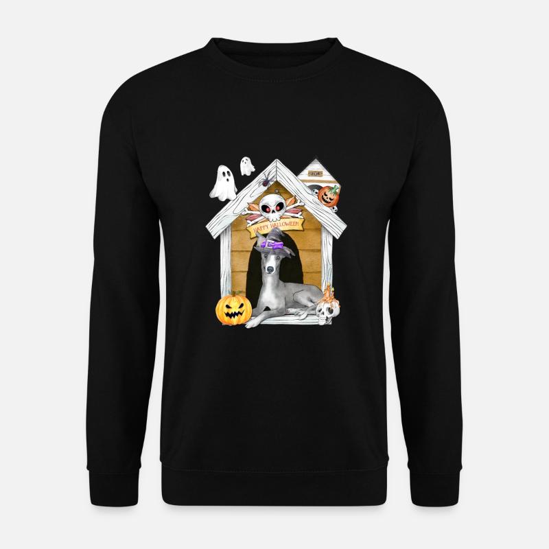 Halloween Windhund Hund Hexe - Unisex Pullover - Schwarz