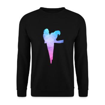 Papagei Pärchen Polygon - Unisex Pullover - Schwarz - Vorne - Alina (178cm) & Michal (187cm)