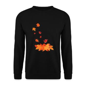 Feuilles d’automne qui tombent - Sweat-shirt Unisexe - noir - Devant - Alina (178cm) & Michal (187cm)