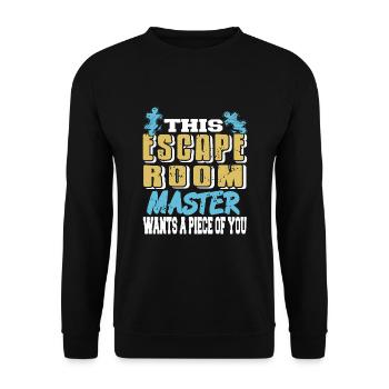 This Escape Room Master wants a piece of you - Unisex Sweatshirt - black - Front - Alina (178cm) & Michal (187cm)