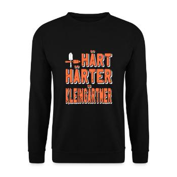 Hart Härter Kleingärtner - Garten Kleingarten - Unisex Pullover - Schwarz - Vorne - Alina (178cm) & Michal (187cm)