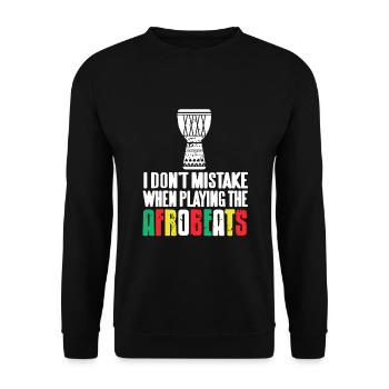 I don't mistake when playing Afrobeats - Unisex Sweatshirt - black - Front - Alina (178cm) & Michal (187cm)