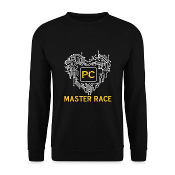 Glorious PC Master Race - Unisex Pullover - Schwarz - Vorne - Alina (178cm) & Michal (187cm)