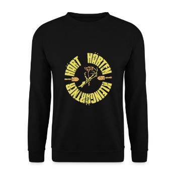 Hart Härter Kleingärtner - Garten Hobby Landschaft - Unisex Pullover - Schwarz - Vorne - Alina (178cm) & Michal (187cm)