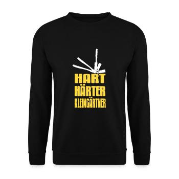 Hart Härter Kleingärtner - Garten Kleingarten - Unisex Pullover - Schwarz - Vorne - Alina (178cm) & Michal (187cm)