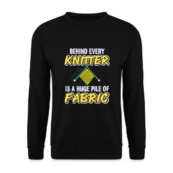 Derrière chaque tricot se trouve un énorme tas de fil - Sweat-shirt Unisexe - noir - Devant - Alina (178cm) & Michal (187cm)