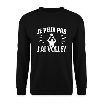 je peux pas j'ai volley - Sweat-shirt Unisexe - noir - Devant - Alina (178cm) & Michal (187cm)
