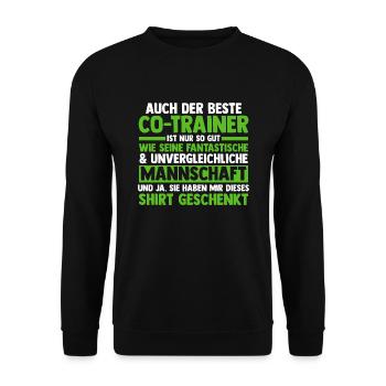 Co-Trainer Sport Cotrainer Geschenk - Unisex Pullover - Schwarz - Vorne - Alina (178cm) & Michal (187cm)