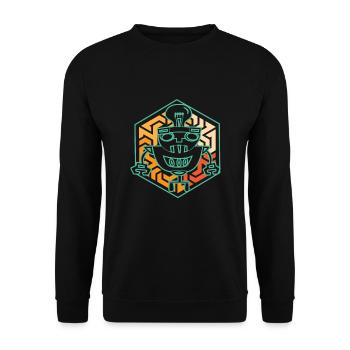 Robot Retro Vintage - Unisex Sweatshirt - black - Front - Alina (178cm) & Michal (187cm)