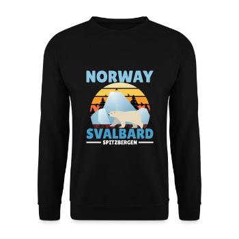 Norvège Svalbard Spitzberg Aurores boréales Ours polaire - Sweat-shirt Unisexe - noir - Devant - Alina (178cm) & Michal (187cm)