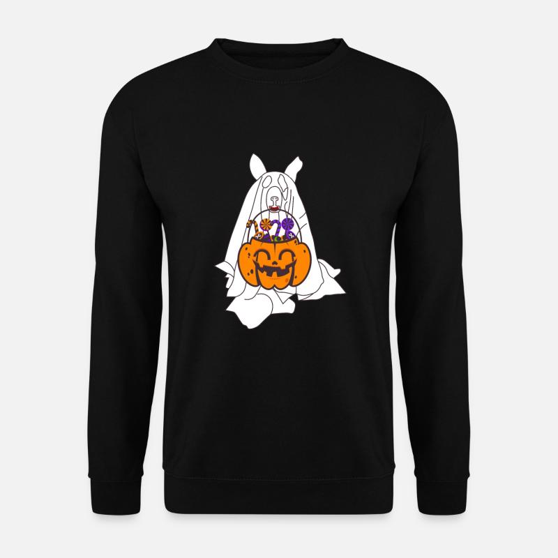 Husky Ghost Pumpkin Lantern Halloween - Sweat-shirt Unisexe - noir