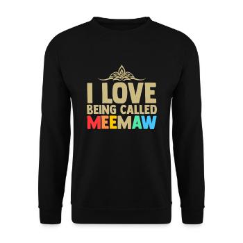 Omi Omi Familie Geschenk - Unisex Pullover - Schwarz - Vorne - Alina (178cm) & Michal (187cm)