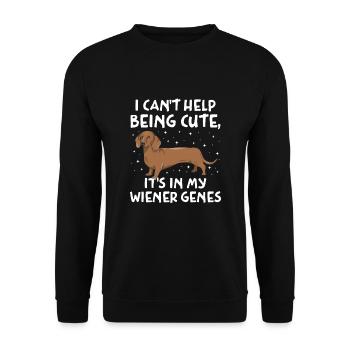Ich kann nicht anders, als süß zu sein, es liegt in meinen Wiener Genen - Unisex Pullover - Schwarz - Vorne - Alina (178cm) & Michal (187cm)
