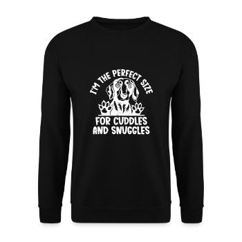 I'm The Perfect Size For Cuddles And Snuggles - Unisex Sweatshirt - black - Front - Alina (178cm) & Michal (187cm)