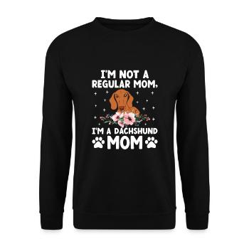 Ich bin keine normale Mutter, ich bin eine Dackelmutter, die einen Hund besitzt - Unisex Pullover - Schwarz - Vorne - Alina (178cm) & Michal (187cm)