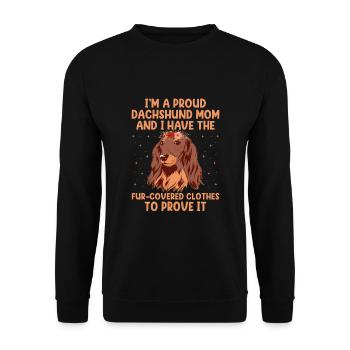 Ich bin ein stolzer Dackel Mama Hundeliebhaber Hundebesitzer Wien - Unisex Pullover - Schwarz - Vorne - Alina (178cm) & Michal (187cm)