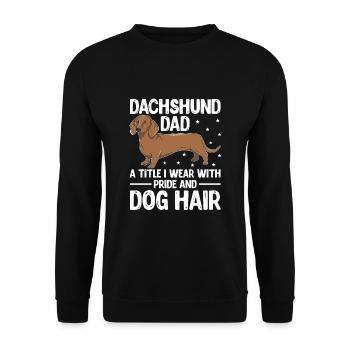 Dackel Papa Ein Titel, den ich mit Stolz und Hund trage Ha - Unisex Pullover - Schwarz - Vorne - Alina (178cm) & Michal (187cm)