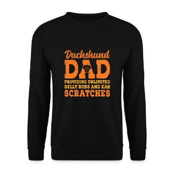 Dackel Papa Bietet Unbegrenzt Bauch Reiben Hund L - Unisex Pullover - Schwarz - Vorne - Alina (178cm) & Michal (187cm)