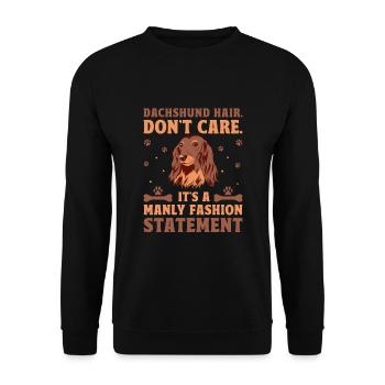 Dachshund Hair Don't Care It's A Fashion Statement - Unisex Sweatshirt - black - Front - Alina (178cm) & Michal (187cm)