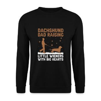 Dackel Papa Erziehung Kleine Wieners Hund Liebhaber Hund - Unisex Pullover - Schwarz - Vorne - Alina (178cm) & Michal (187cm)