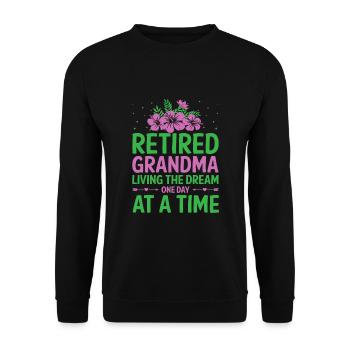 Grand-mère retraitée Pension de retraite Grand-mère Reti - Sweat-shirt Unisexe - noir - Devant - Alina (178cm) & Michal (187cm)