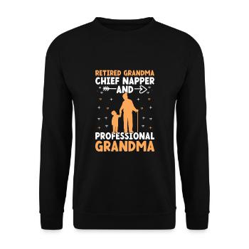 Grand-mère retraitée Pension de retraite Grand-mère Reti - Sweat-shirt Unisexe - noir - Devant - Alina (178cm) & Michal (187cm)