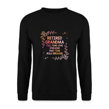 Grand-mère retraitée Pension de retraite Grand-mère Reti - Sweat-shirt Unisexe - noir - Devant - Alina (178cm) & Michal (187cm)
