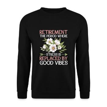 Grand-mère retraitée Pension de retraite Grand-mère Reti - Sweat-shirt Unisexe - noir - Devant - Alina (178cm) & Michal (187cm)