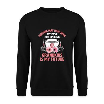 Grand-mère retraitée Pension Infirmière infirmière en soins infirmiers - Sweat-shirt Unisexe - noir - Devant - Alina (178cm) & Michal (187cm)