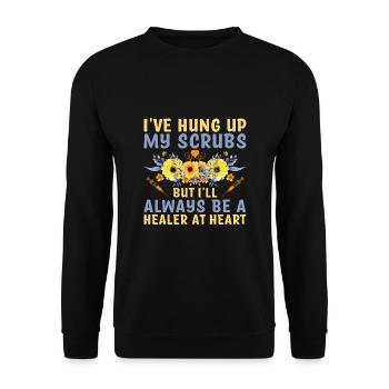 Grand-mère retraitée Pension Infirmière infirmière en soins infirmiers - Sweat-shirt Unisexe - noir - Devant - Alina (178cm) & Michal (187cm)