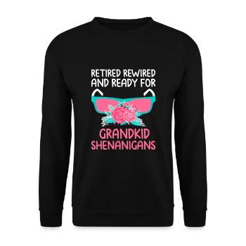 Grand-mère retraitée Pension Infirmière infirmière en soins infirmiers - Sweat-shirt Unisexe - noir - Devant - Alina (178cm) & Michal (187cm)