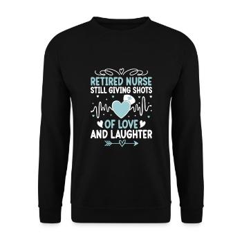 Grand-mère retraitée Pension Infirmière infirmière en soins infirmiers - Sweat-shirt Unisexe - noir - Devant - Alina (178cm) & Michal (187cm)