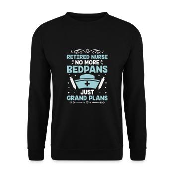 Grand-mère retraitée Pension Infirmière infirmière en soins infirmiers - Sweat-shirt Unisexe - noir - Devant - Alina (178cm) & Michal (187cm)