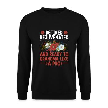 Grand-mère retraitée Pension Infirmière infirmière en soins infirmiers - Sweat-shirt Unisexe - noir - Devant - Alina (178cm) & Michal (187cm)