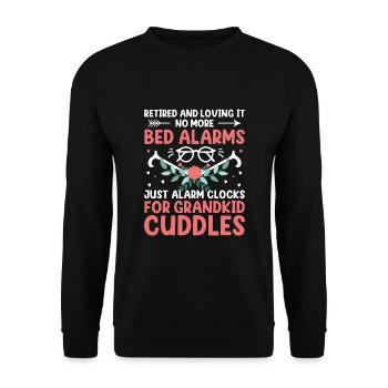 Grand-mère retraitée Pension Infirmière infirmière en soins infirmiers - Sweat-shirt Unisexe - noir - Devant - Alina (178cm) & Michal (187cm)