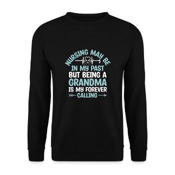 Grand-mère retraitée Pension Infirmière infirmière en soins infirmiers - Sweat-shirt Unisexe - noir - Devant - Alina (178cm) & Michal (187cm)