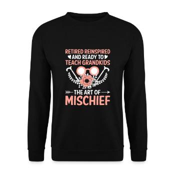 Retired Grandma Pensioner Pension Teacher Teach Re - Unisex Sweatshirt - black - Front - Alina (178cm) & Michal (187cm)