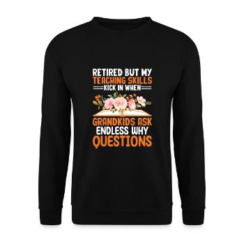 Retired Grandma Pensioner Pension Teacher Teach Re - Unisex Sweatshirt - black - Front - Alina (178cm) & Michal (187cm)