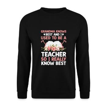 Retired Grandma Pensioner Pension Teacher Teach Re - Unisex Sweatshirt - black - Front - Alina (178cm) & Michal (187cm)
